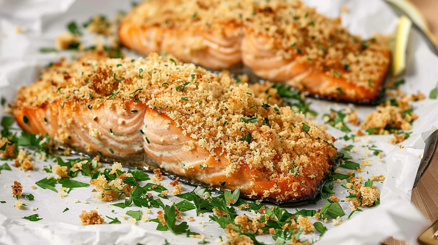 Crispy Panko Crusted Air Fryer Salmon