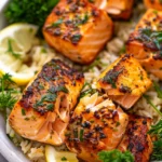 Garlic Lemon Air Fryer Salmon Bites