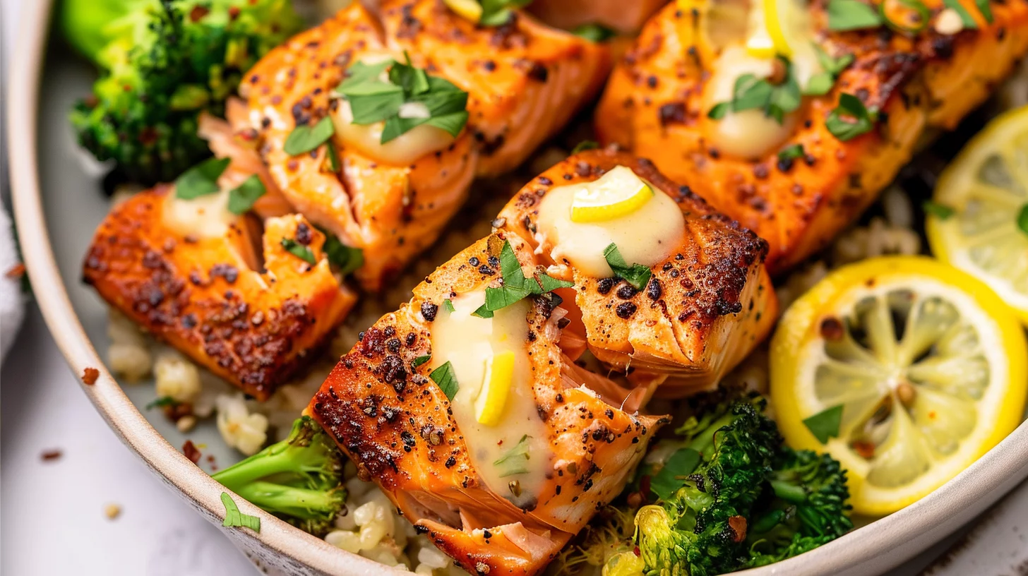 Garlic Lemon Air Fryer Salmon Bites