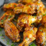 Healthy Maple Mustard Air Fryer Chicken Wings