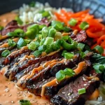 Korean Bbq Steak Rice Bowls With Spicy Cream Sauce
