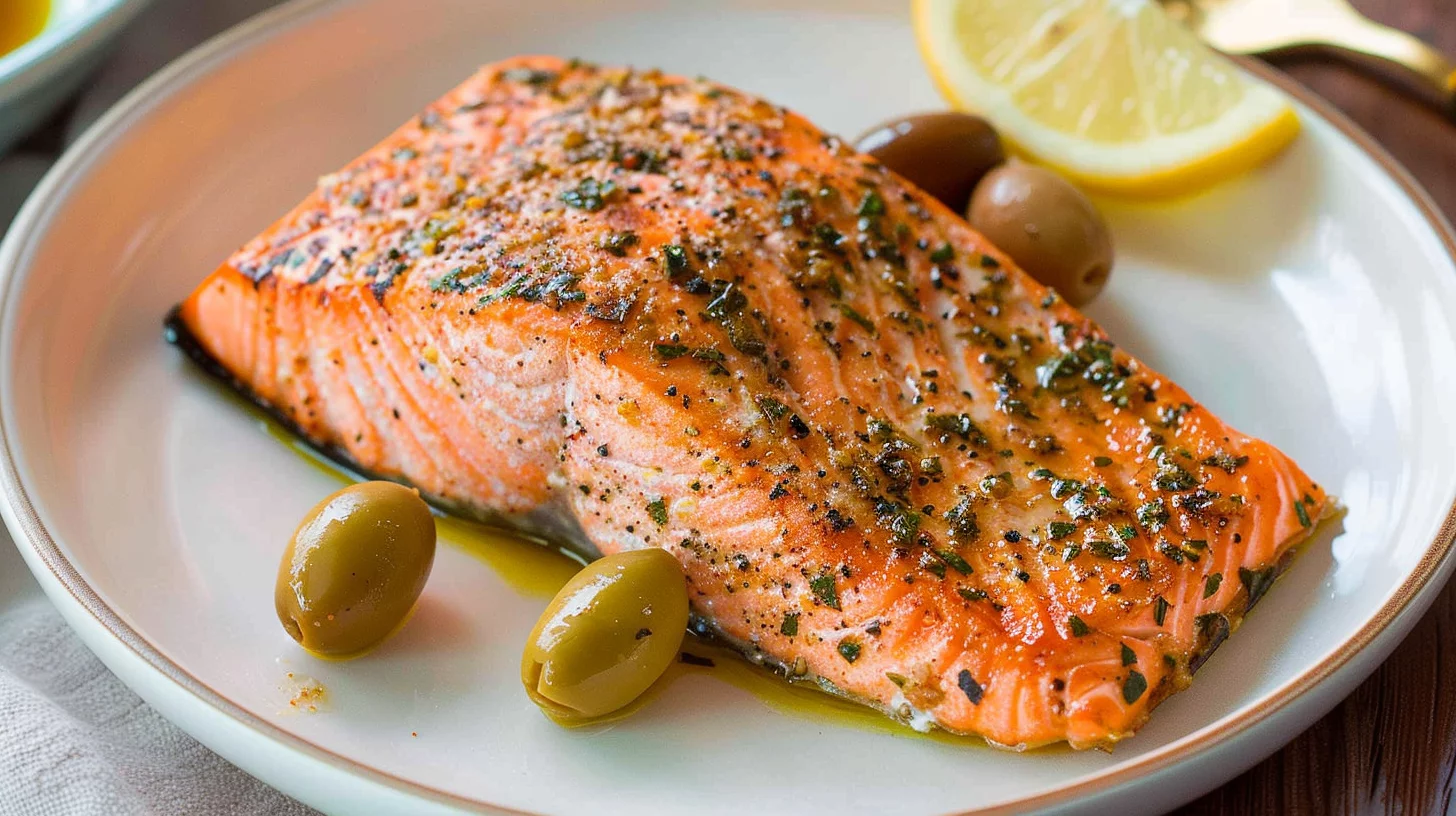 Mediterranean Air Fryer Salmon With Olives
