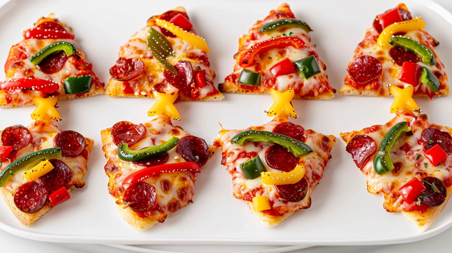 Mini Air Fryer Christmas Tree Pizzas