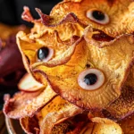 Monster Air Fryer Apple Chips with Candy Eyes