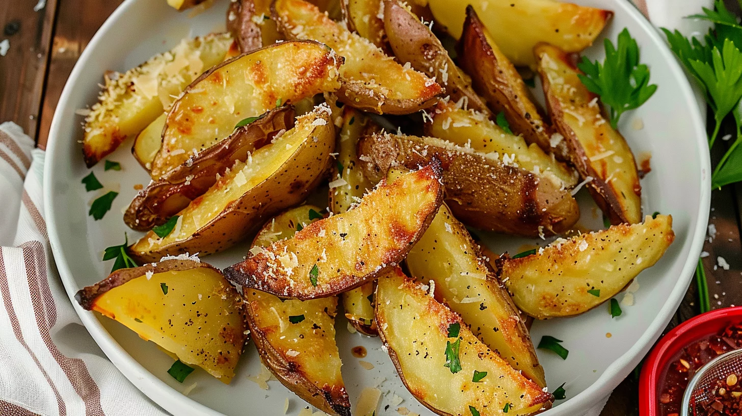 Parmesan Crusted Air Fryer Potato Wedges