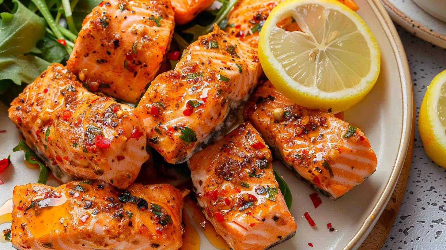 Spicy Cajun Air Fryer Salmon Bites