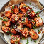 Sweet and Spicy Air Fryer Salmon Bites