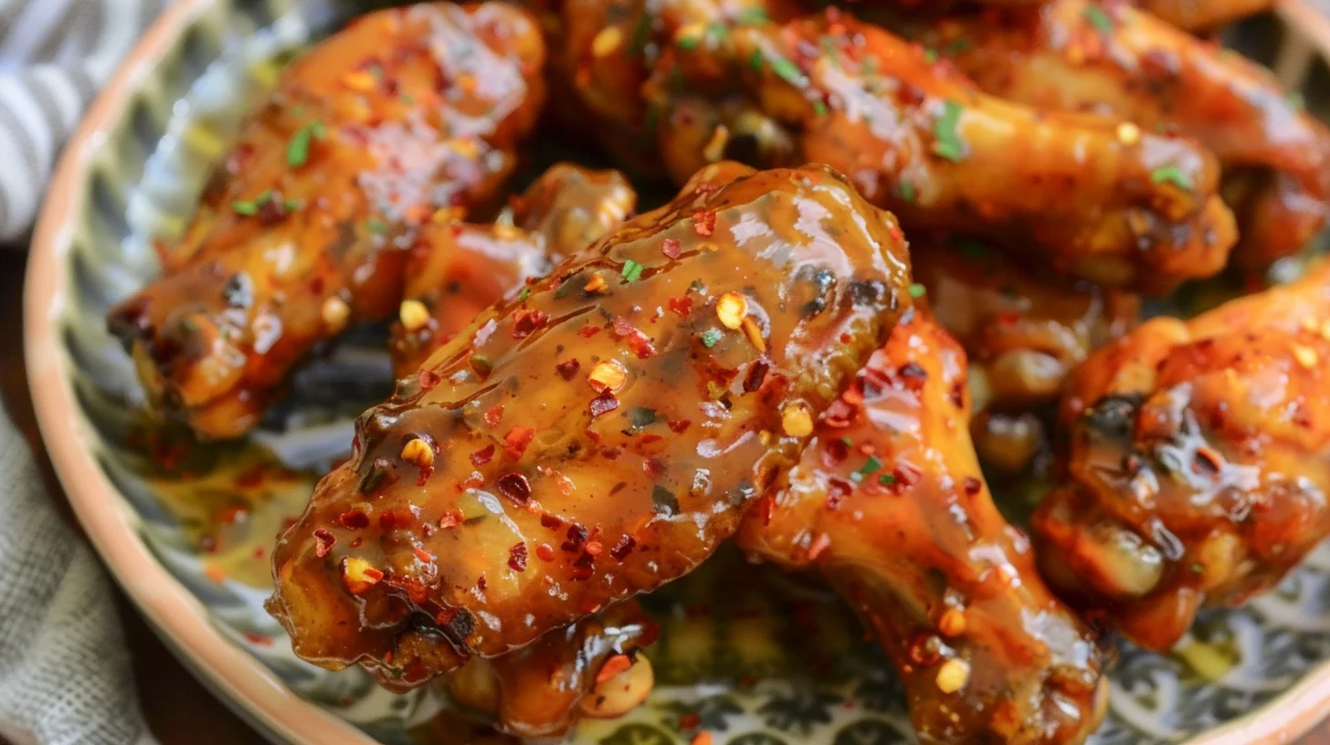 Sweet and Spicy Sticky Air Fryer Wings