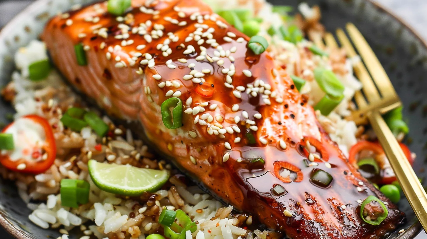 Sweet Chili Glazed Air Fryer Salmon