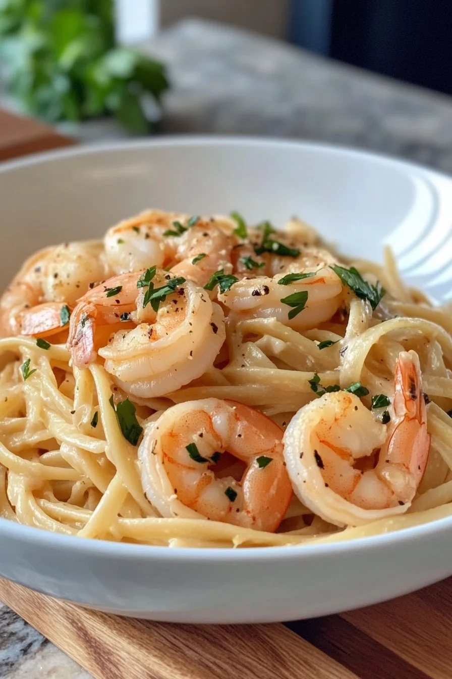 Creamy Linguine with Shrimp