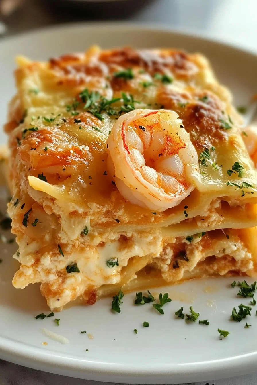 Garlic Butter Shrimp Scampi Lasagna