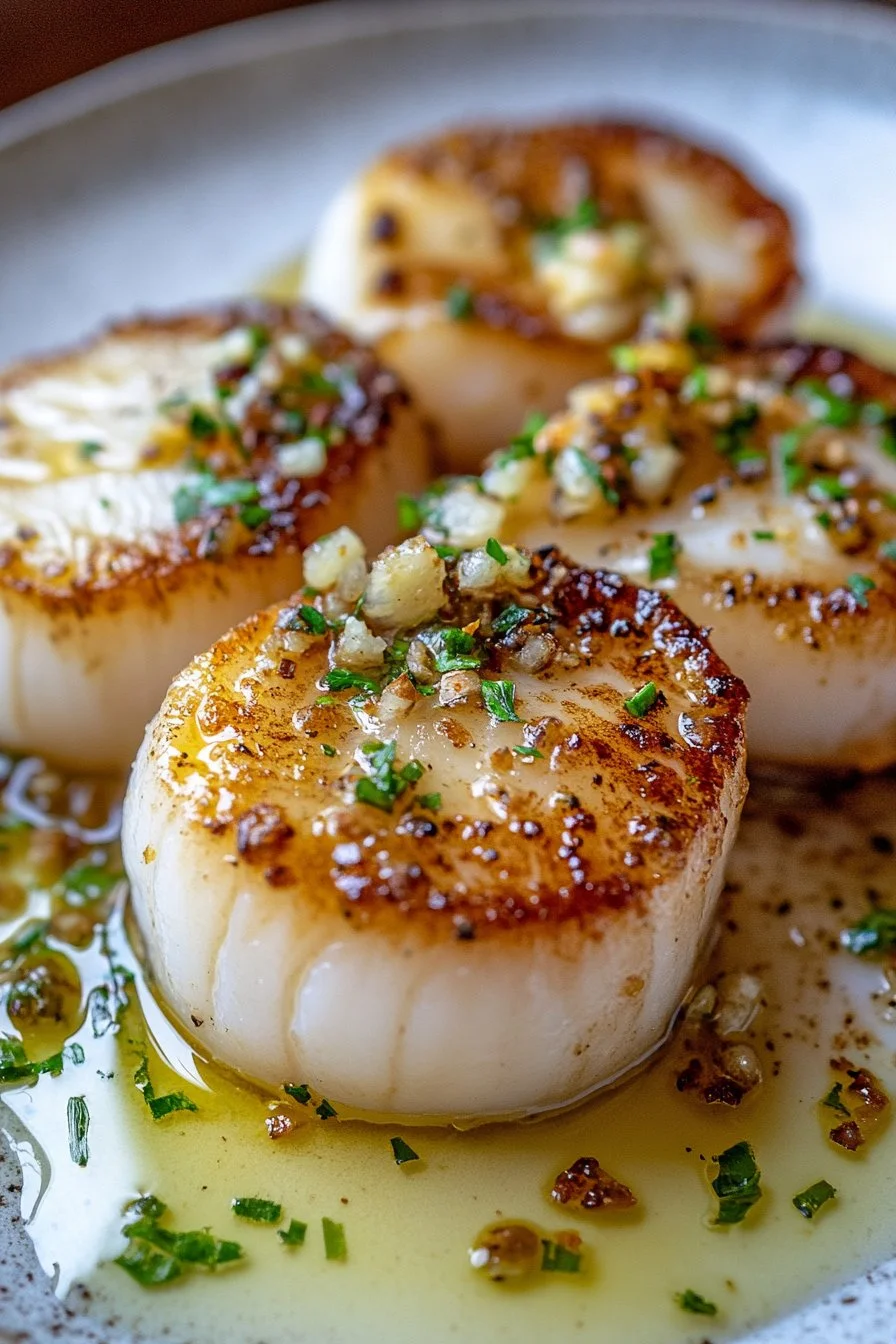 Seared Scallops with Garlic Butter Sauce