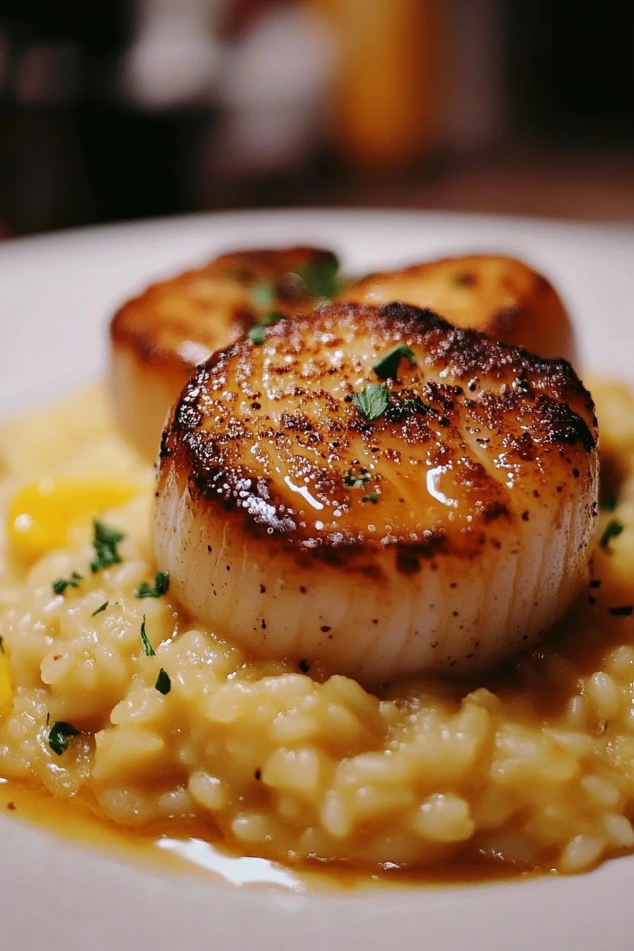 Brown Butter Scallops with Butternut Squash Risotto