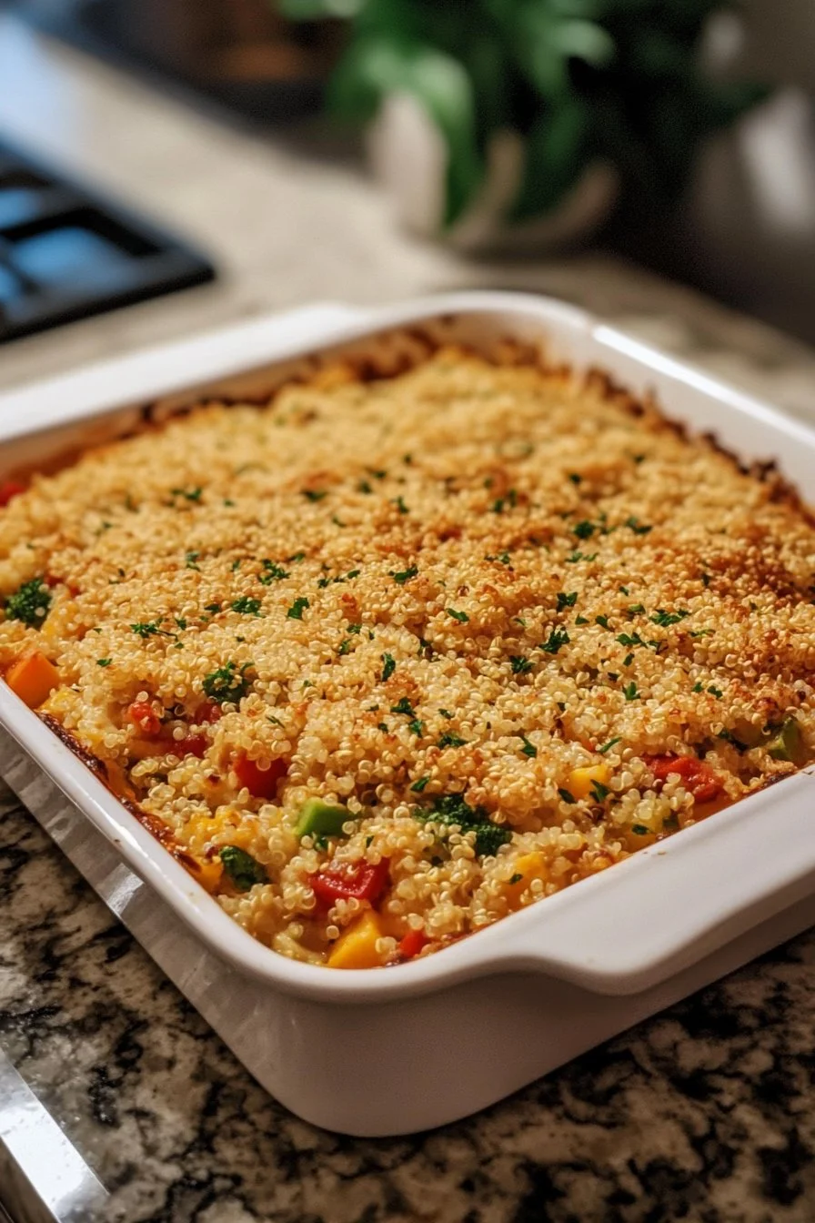 Quinoa Casserole with Vegetables and Cheese