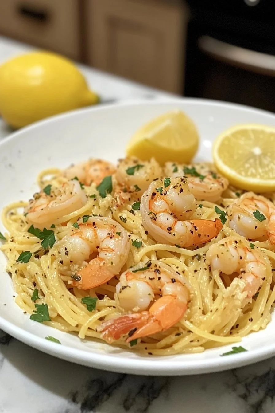 Lemon Garlic Shrimp Pasta