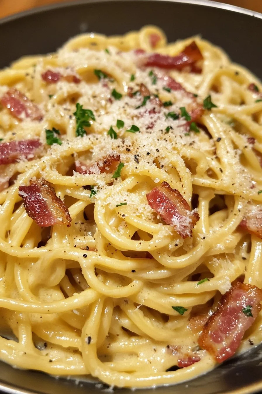 Classic Italian Carbonara with Bacon