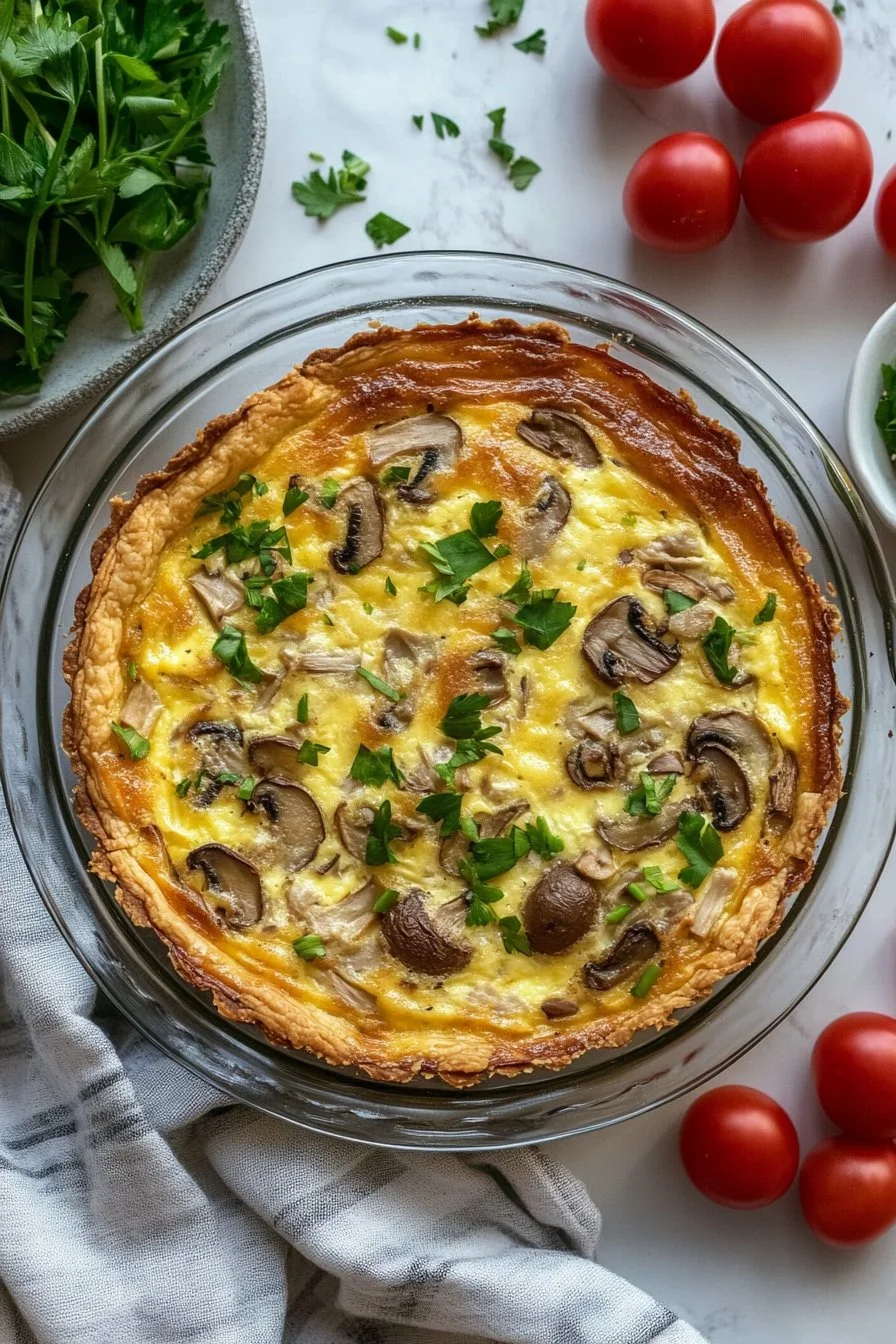 Crustless Tuna and Mushroom Quiche