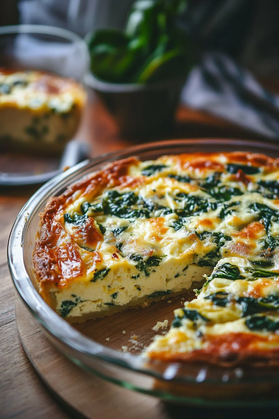Crustless Quiche with Cottage Cheese and Spinach