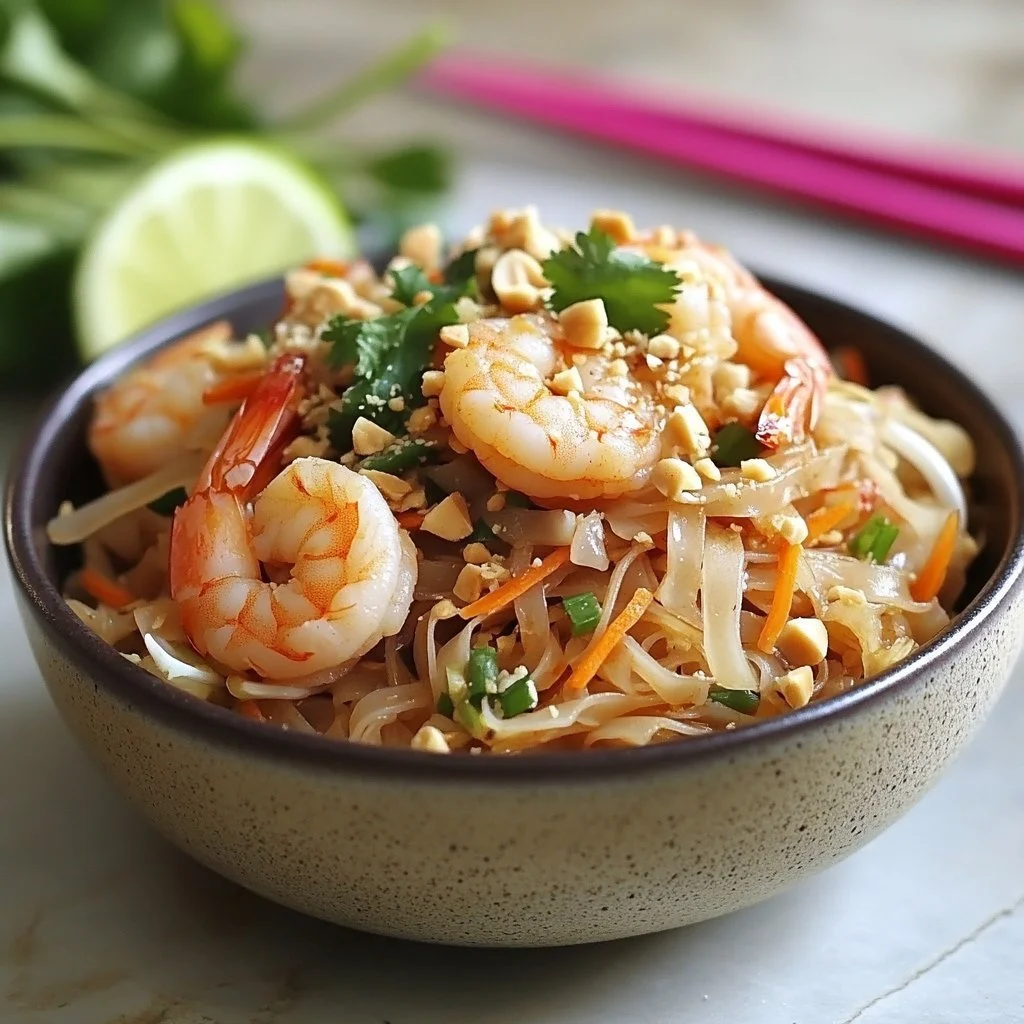 A classic Thai street dish showcasing vibrant colors and fresh ingredients.