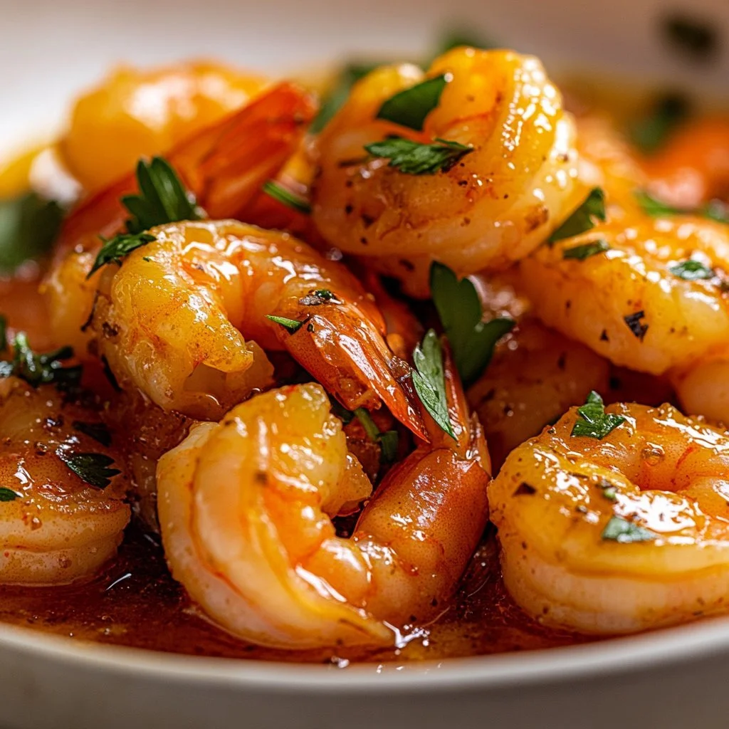 Delicious Creole shrimp dish served with rice and garnished with parsley