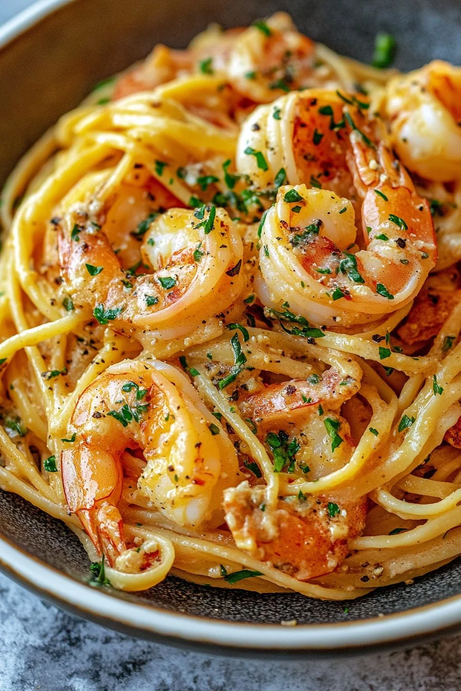 Old Bay Garlic Shrimp Pasta