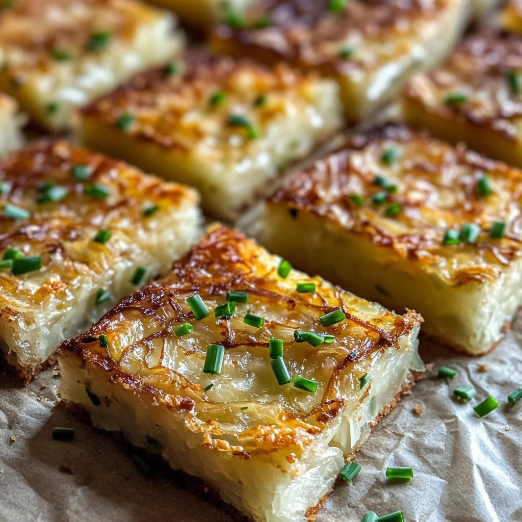 Grandma's Onion Cake elegantly displayed on a tray, ready to serve.