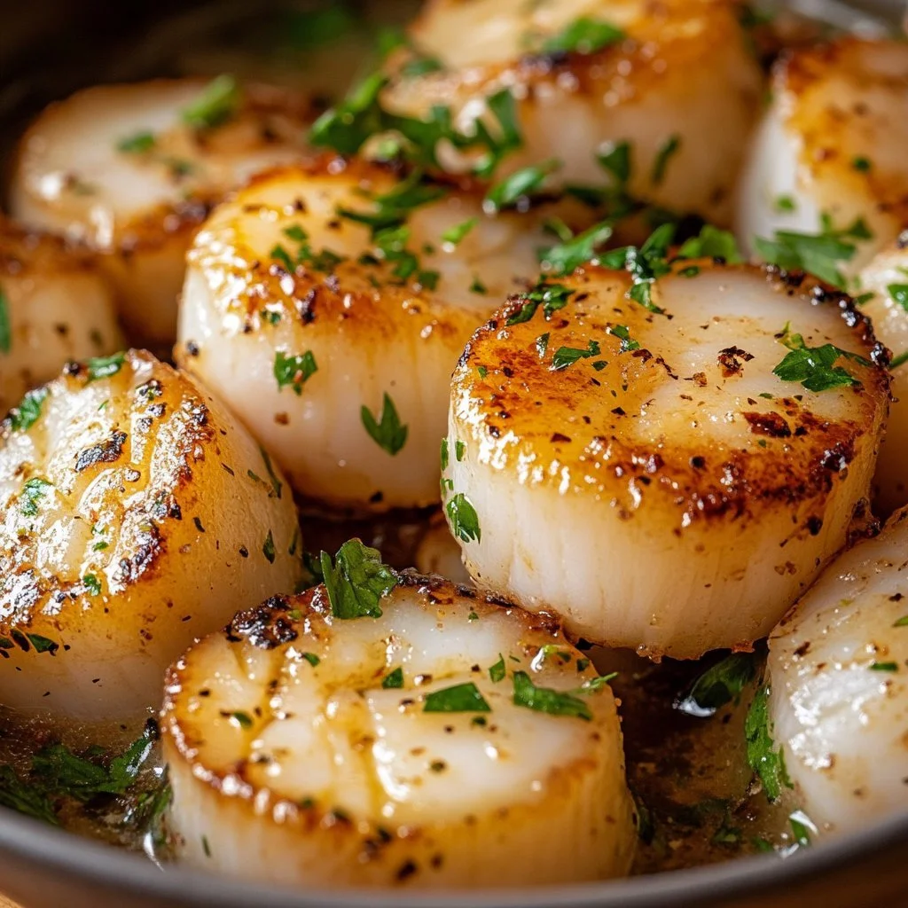 Luxurious lobster bites in aromatic garlic butter sauce served elegantly