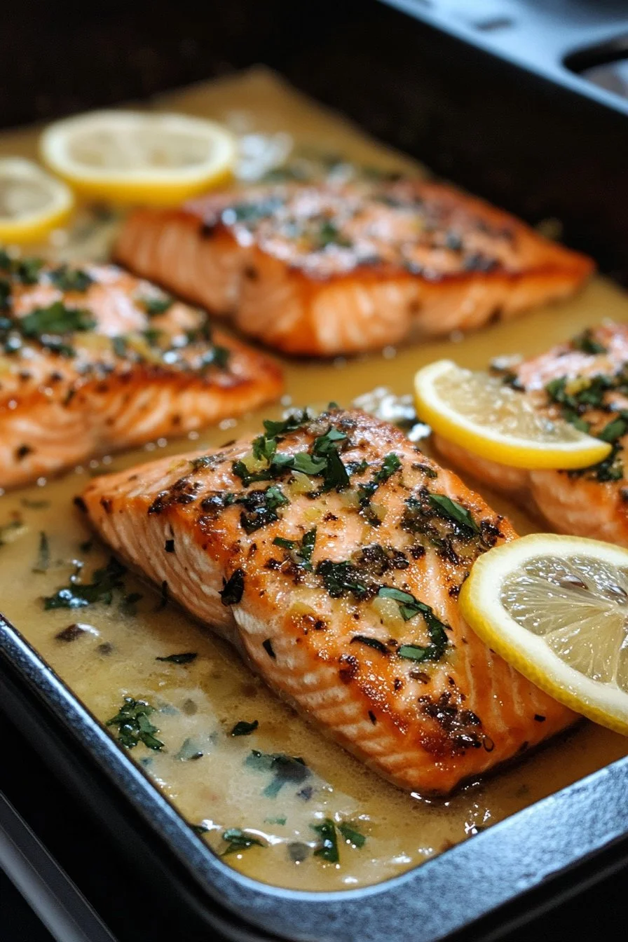 Creamy Lemon Garlic Salmon Piccata