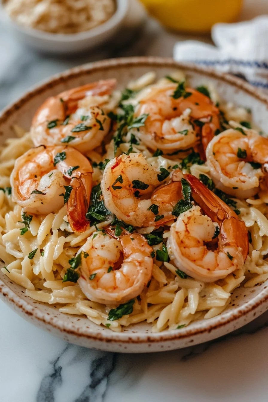 Creamy Tuscan Shrimp Orzo