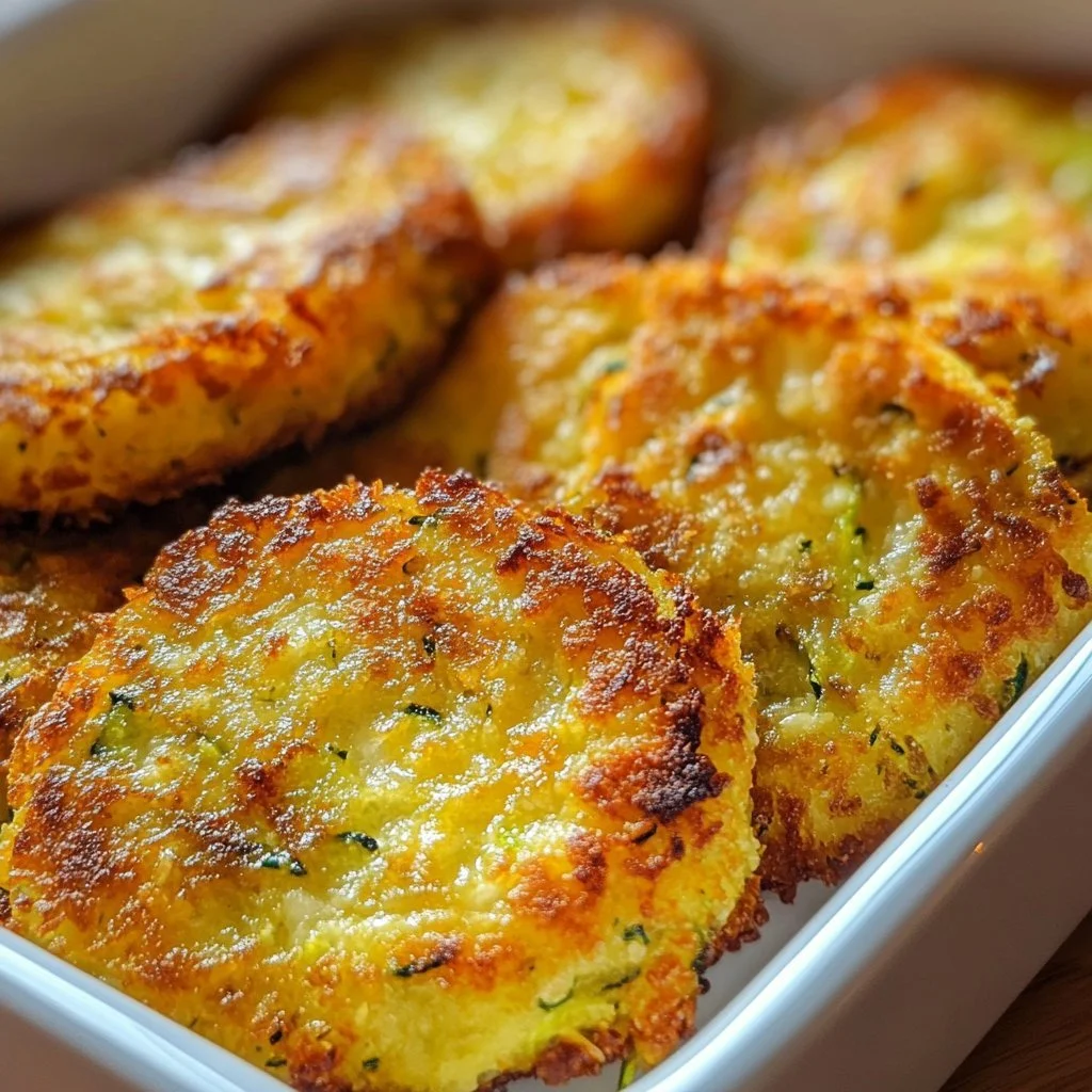 Crispy zucchini fritters served on a plate with dipping sauce