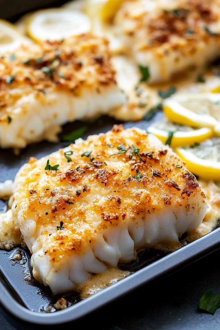 Flavorful Baked Cod with Mayo and Parmesan