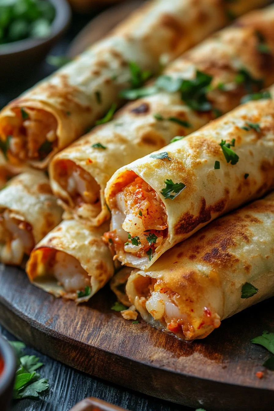 Cheesy Crab and Shrimp Taquitos