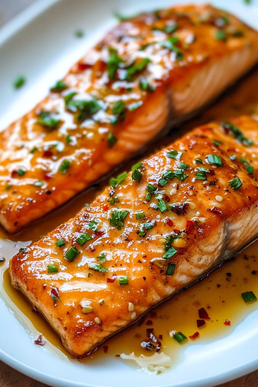 Easy Crispy Honey Garlic Glazed Salmon