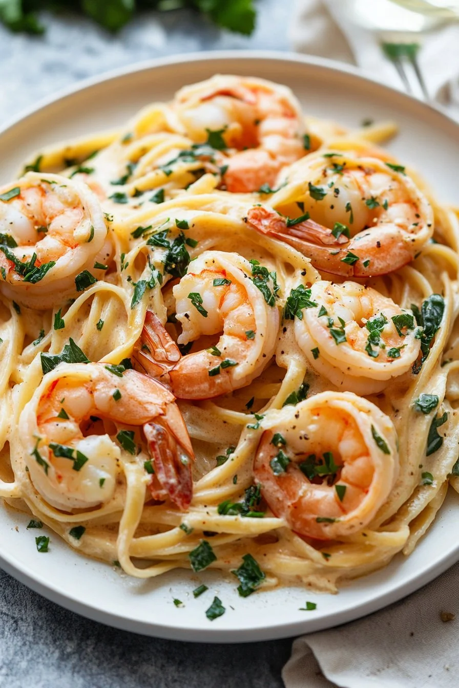 Creamy Tuscan Shrimp Linguine