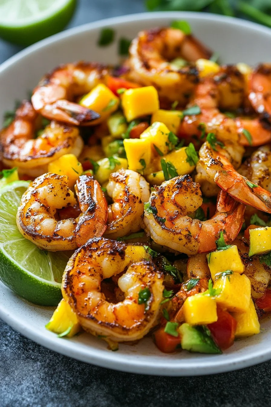 Chili Lime Shrimp with Mango-Avocado Salsa