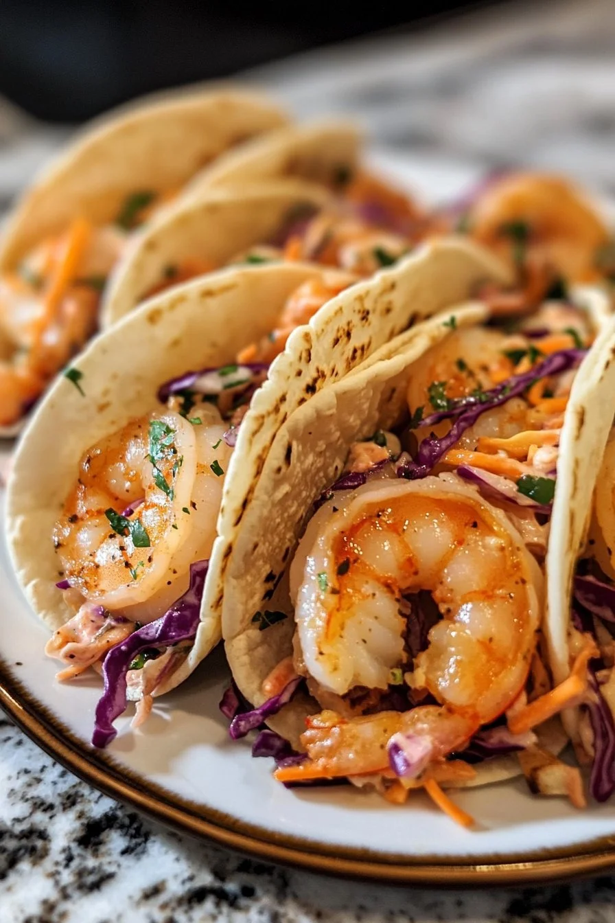 Healthy Shrimp Tacos with Slaw