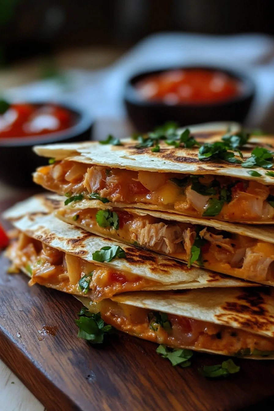 10-Minute Tuna Melt Quesadilla With Sriracha Sauce