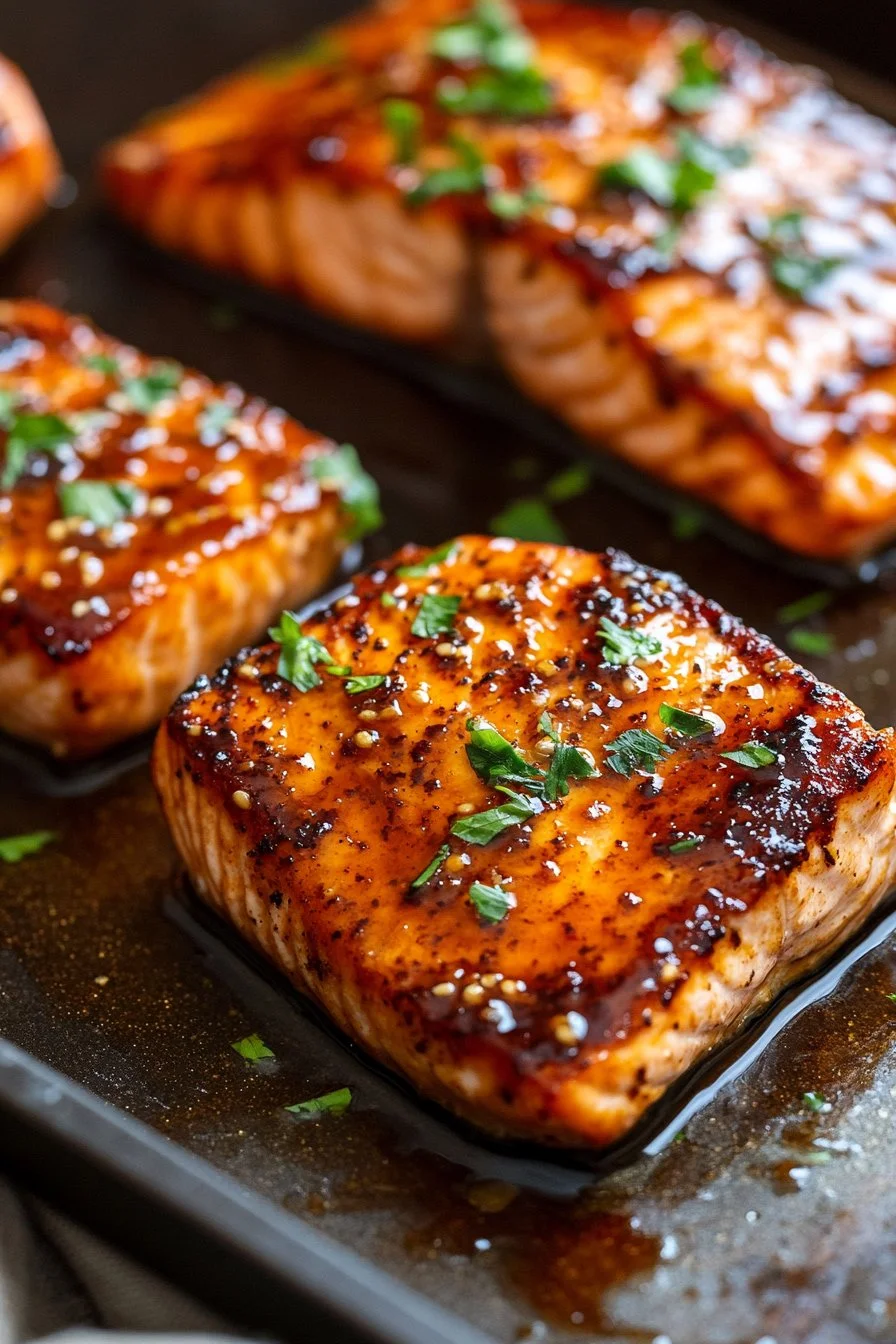Easy Crispy Honey Garlic Glazed Salmon