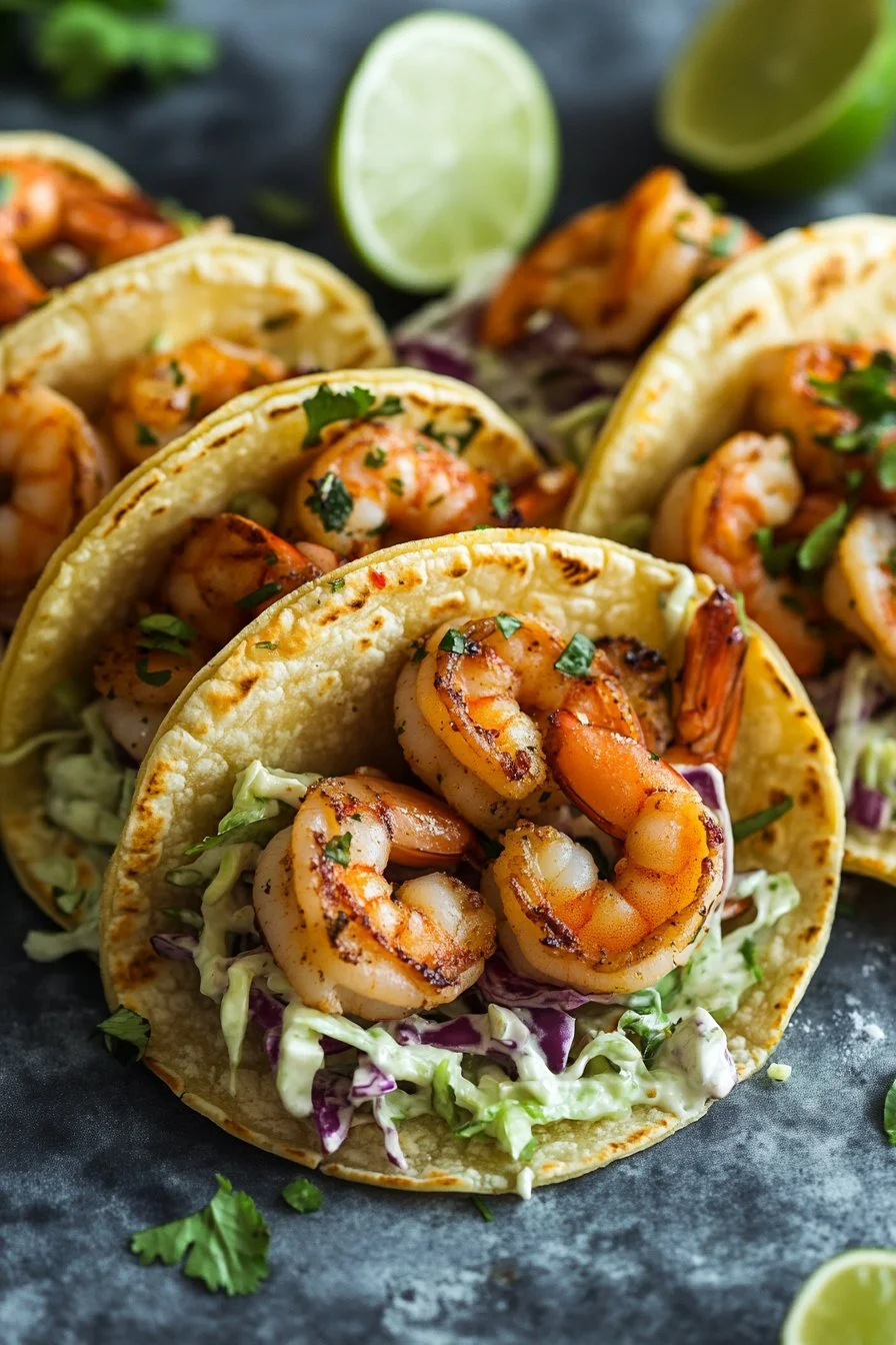 Zesty Cilantro Lime Shrimp Tacos with Creamy Slaw