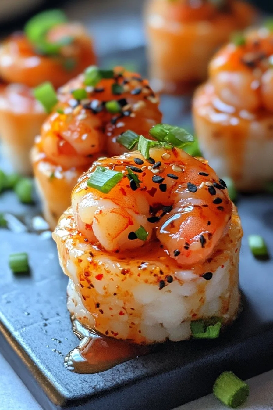 Spicy Shrimp Sushi Stacks