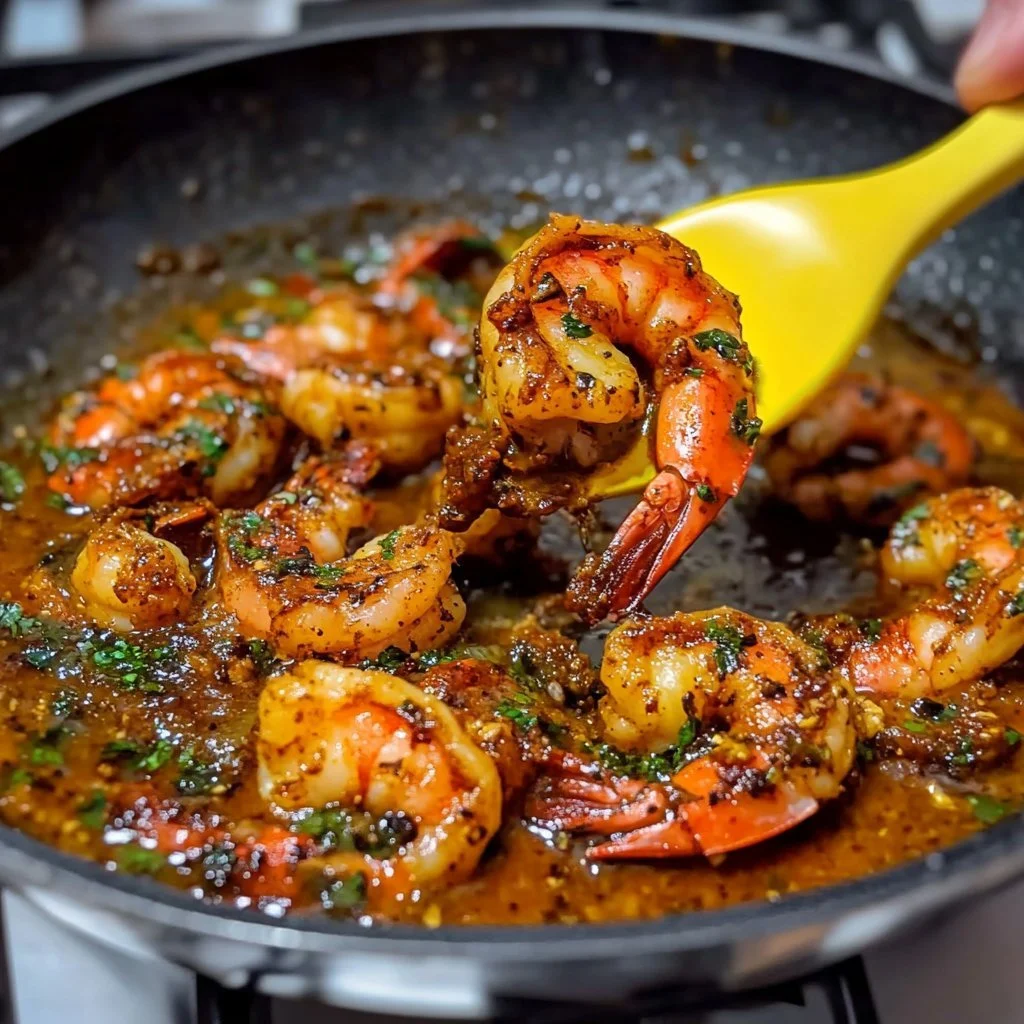 Cajun Salmon with Shrimp dish garnished and served on a plate