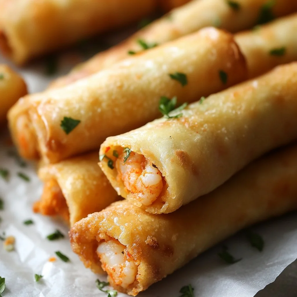 Delicious cheesy crab and shrimp taquitos served on a plate