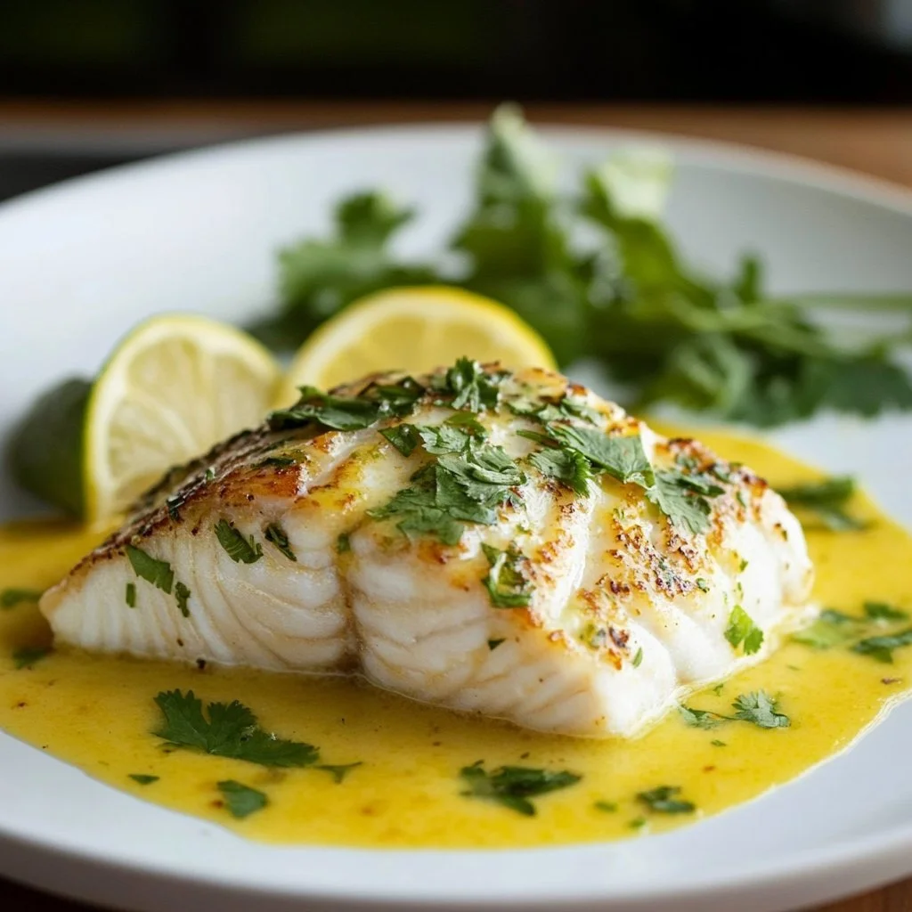 Delicious Coconut Lemongrass Fish served with aromatic herbs and spices.