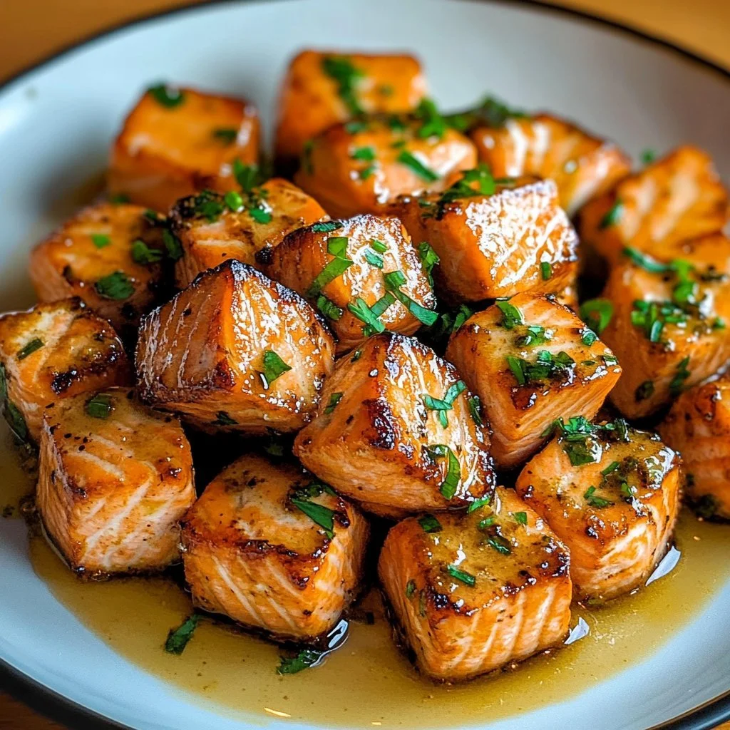Crispy Bang Bang Salmon bites served on a plate with dipping sauce.