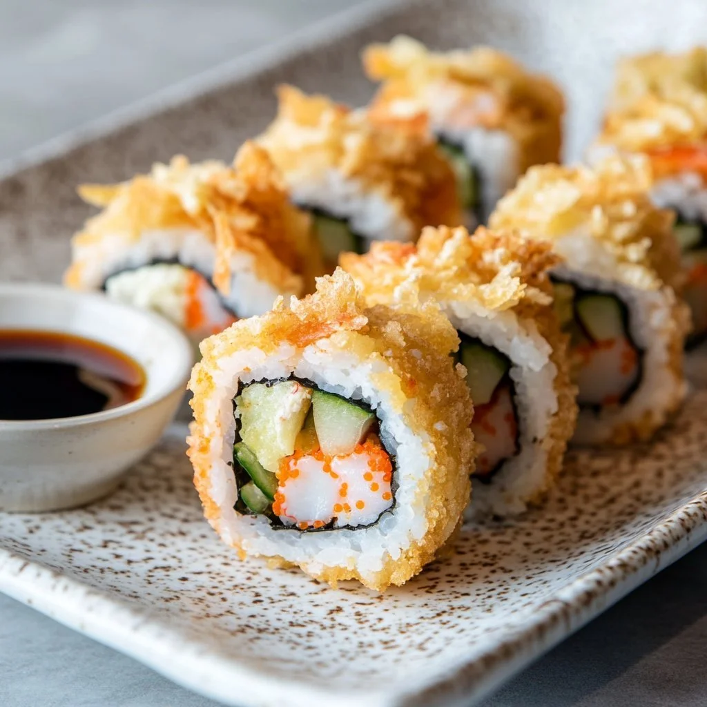 Delicious Crunchy Roll Sushi featuring crispy tempura and fresh ingredients