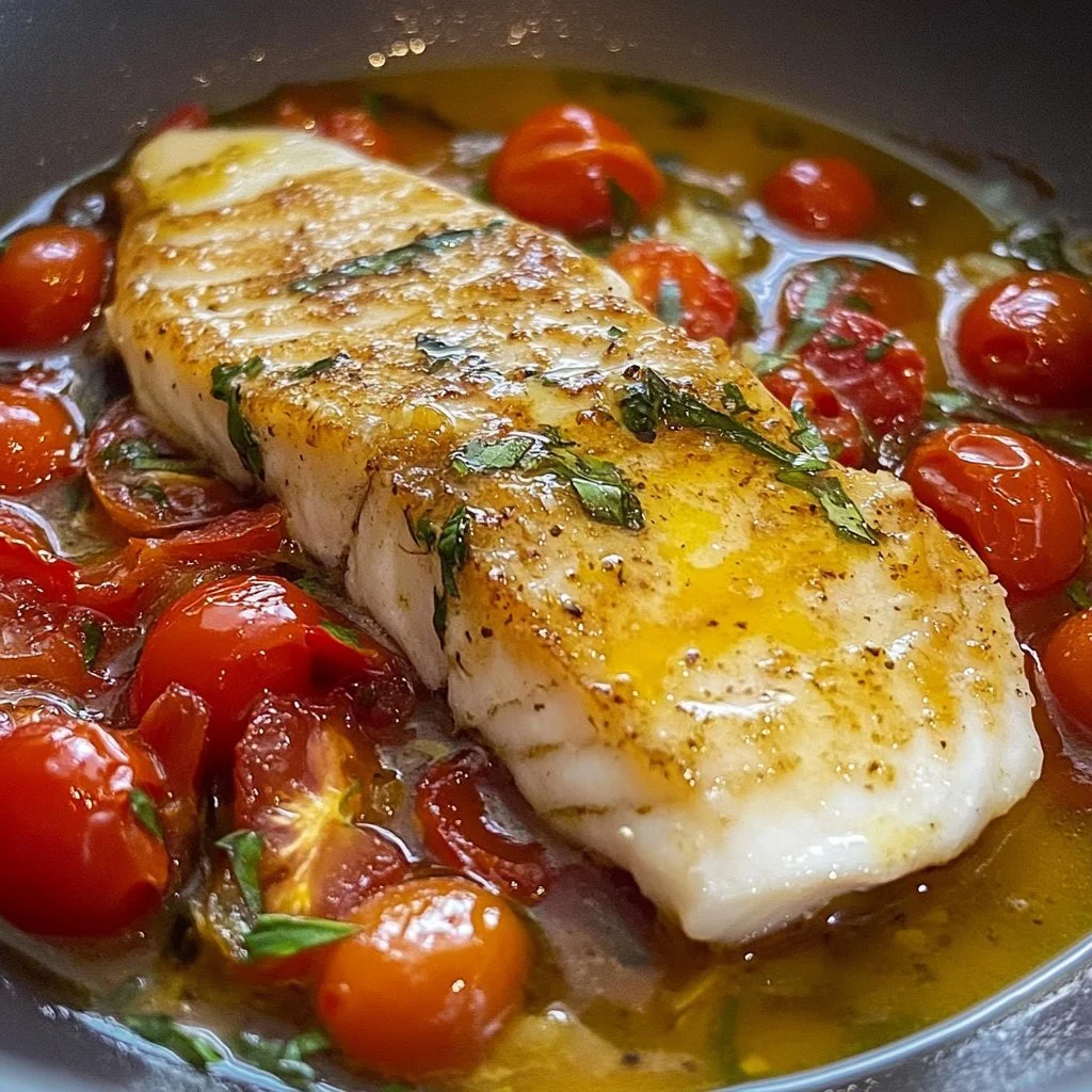 A flavorful fish pan dish showcasing beautifully cooked fish and colorful vegetables