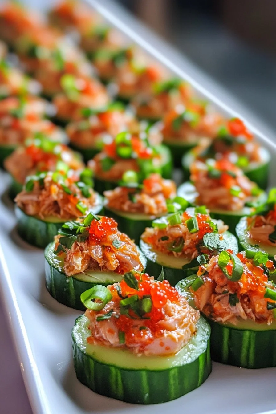 Spicy Tuna Cucumber Boats
