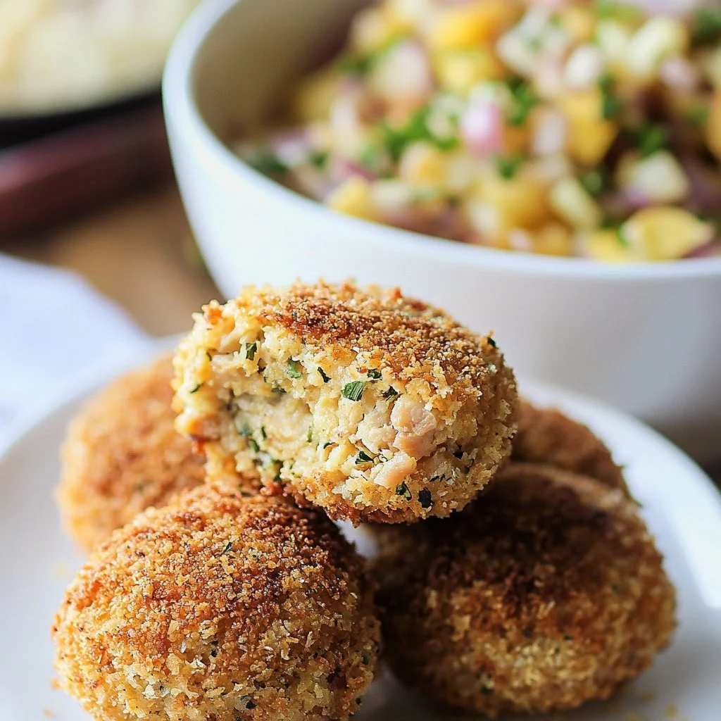 Delicious easy baked tuna croquettes on a plate