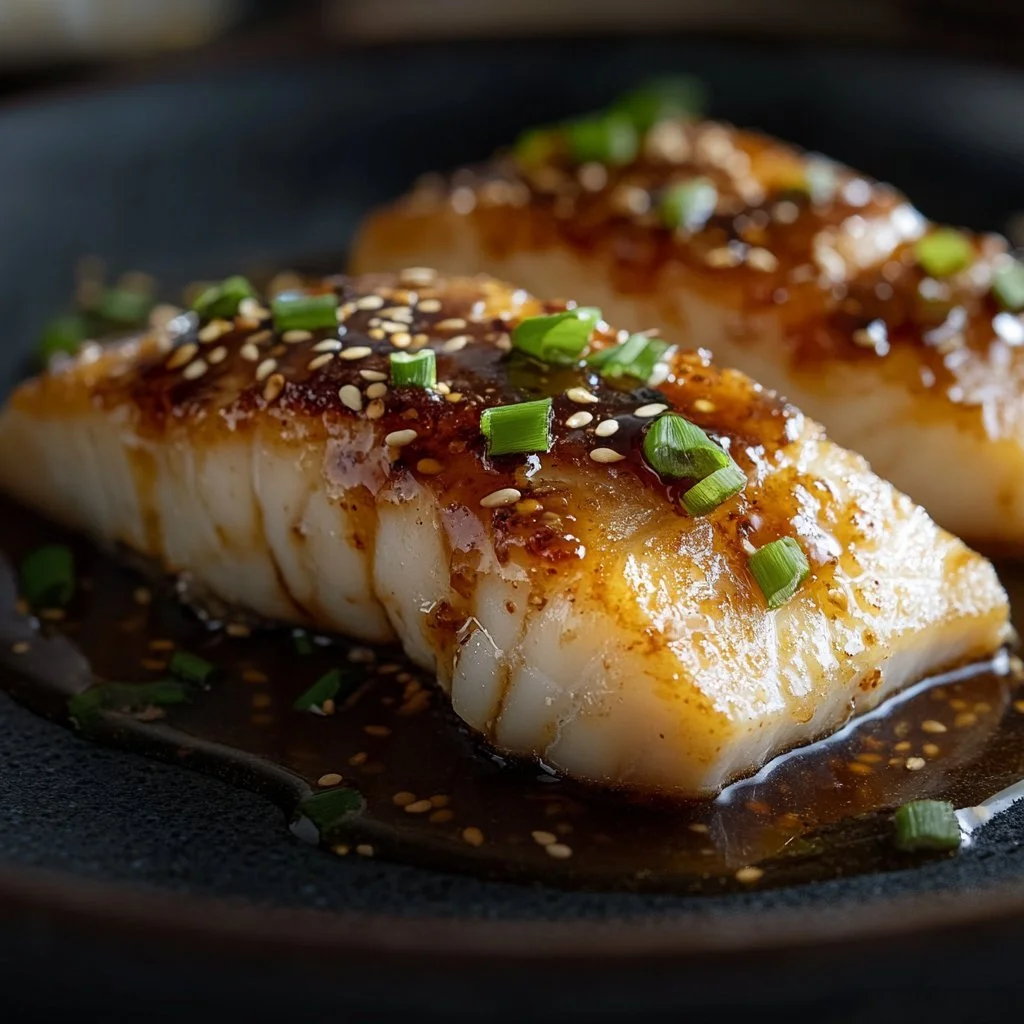 Delicious plate of easy ginger soy cod with a side of vegetables