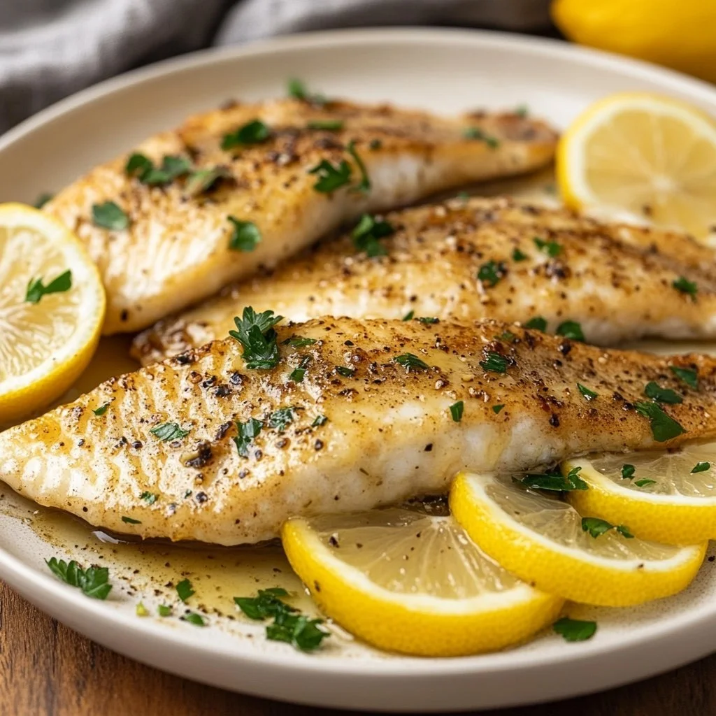 Delicious garlic butter oven baked tilapia served on a plate
